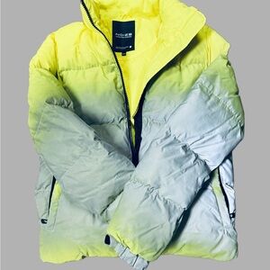 Noise Mens Puffer Jacket - Yellow neon/reflective) and Gray